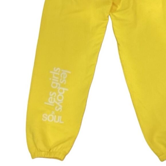 Les Girls Les Boys Slim Sweatpants Cotton Yellow Size Small - Picture 4 of 15